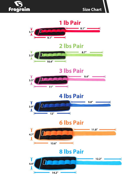 Ankle Weights for Women, Men and Kids - Strength Training Wrist/Leg/Arm Weight Set with Adjustable Strap for Jogging, Gymnastics, Aerobics, Physical Therapy